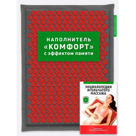 "Тибетский аппликатор магнитный" Коврик 41x60см, красный комфорт (черный лён)